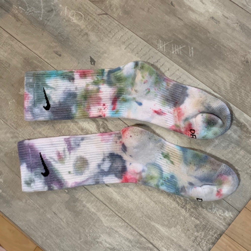 Ice dye Nike socks